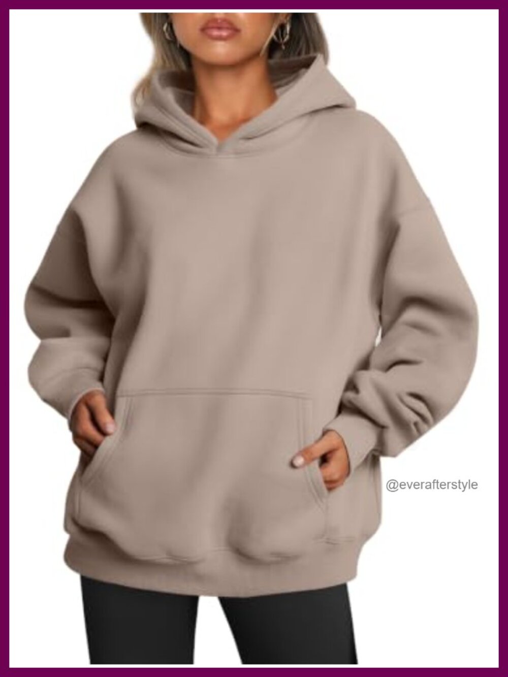 Oversized Hoodie Womens Pullover Sweatshirt Fleece Drop Shoulder